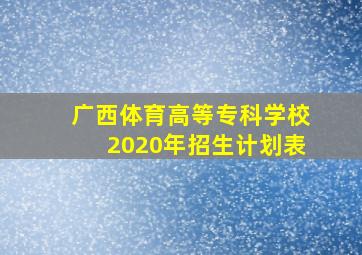 广西体育高等专科学校2020年招生计划表