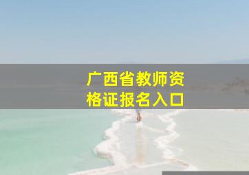 广西省教师资格证报名入口