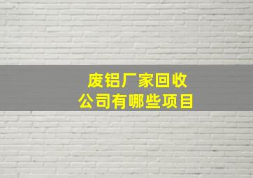 废铝厂家回收公司有哪些项目