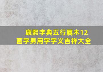 康熙字典五行属木12画字男用字字义吉祥大全