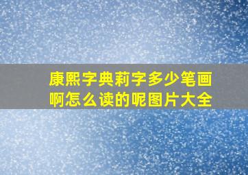 康熙字典莉字多少笔画啊怎么读的呢图片大全