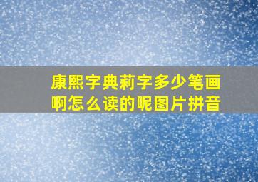 康熙字典莉字多少笔画啊怎么读的呢图片拼音