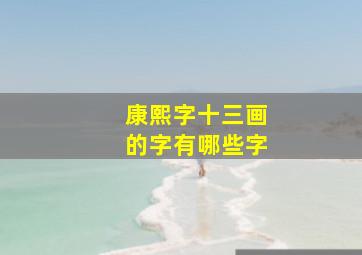 康熙字十三画的字有哪些字