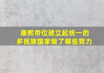 康熙帝位建立起统一的多民族国家做了哪些努力