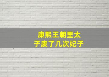 康熙王朝里太子废了几次妃子