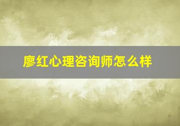 廖红心理咨询师怎么样