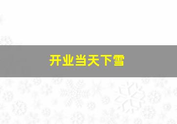 开业当天下雪