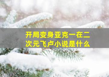 开局变身亚克一在二次元飞卢小说是什么