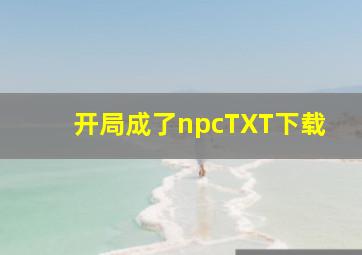 开局成了npcTXT下载