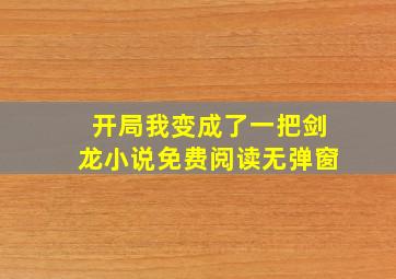 开局我变成了一把剑龙小说免费阅读无弹窗