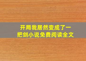 开局我居然变成了一把剑小说免费阅读全文