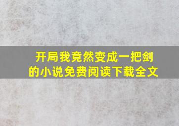 开局我竟然变成一把剑的小说免费阅读下载全文