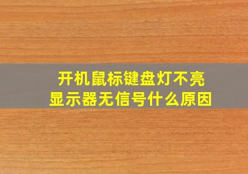 开机鼠标键盘灯不亮显示器无信号什么原因