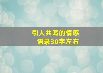 引人共鸣的情感语录30字左右