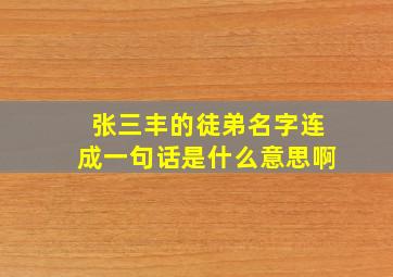 张三丰的徒弟名字连成一句话是什么意思啊