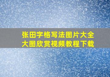 张田字格写法图片大全大图欣赏视频教程下载