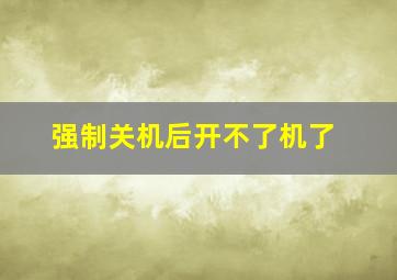 强制关机后开不了机了