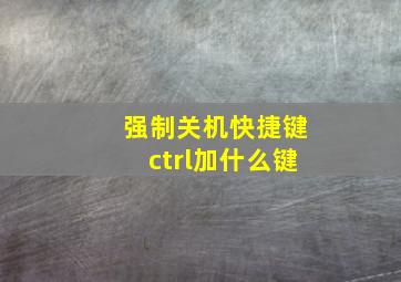 强制关机快捷键ctrl加什么键