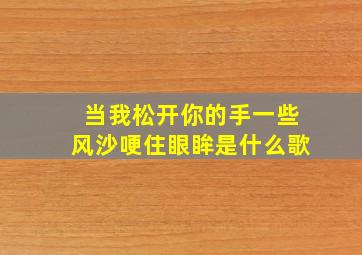 当我松开你的手一些风沙哽住眼眸是什么歌