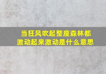 当狂风吹起整座森林都激动起来激动是什么意思