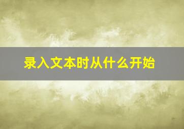 录入文本时从什么开始