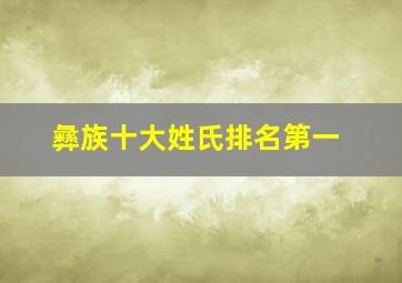 彝族十大姓氏排名第一