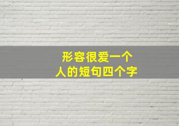 形容很爱一个人的短句四个字