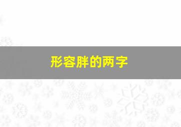 形容胖的两字