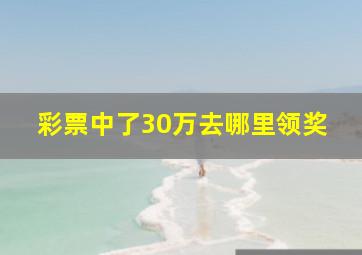 彩票中了30万去哪里领奖