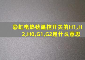 彩虹电热毯温控开关的H1,H2,H0,G1,G2是什么意思