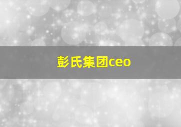 彭氏集团ceo