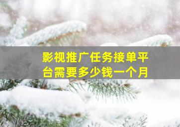 影视推广任务接单平台需要多少钱一个月