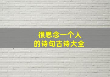 很思念一个人的诗句古诗大全