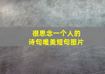 很思念一个人的诗句唯美短句图片