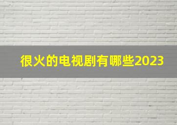 很火的电视剧有哪些2023