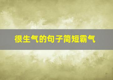 很生气的句子简短霸气