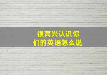 很高兴认识你们的英语怎么说