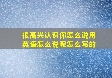 很高兴认识你怎么说用英语怎么说呢怎么写的