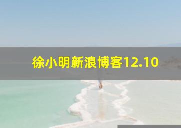 徐小明新浪博客12.10