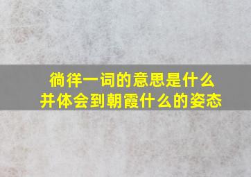 徜徉一词的意思是什么并体会到朝霞什么的姿态