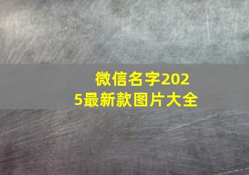 微信名字2025最新款图片大全