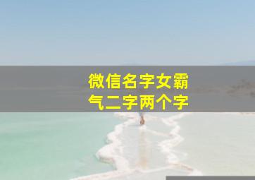 微信名字女霸气二字两个字