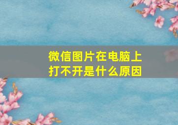 微信图片在电脑上打不开是什么原因