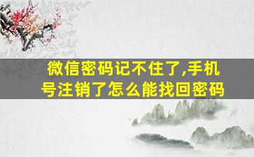 微信密码记不住了,手机号注销了怎么能找回密码