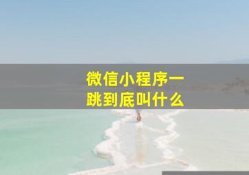 微信小程序一跳到底叫什么