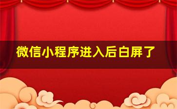 微信小程序进入后白屏了