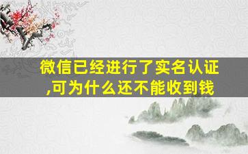 微信已经进行了实名认证,可为什么还不能收到钱