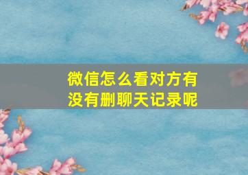 微信怎么看对方有没有删聊天记录呢