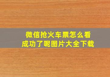 微信抢火车票怎么看成功了呢图片大全下载