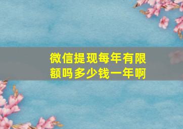 微信提现每年有限额吗多少钱一年啊